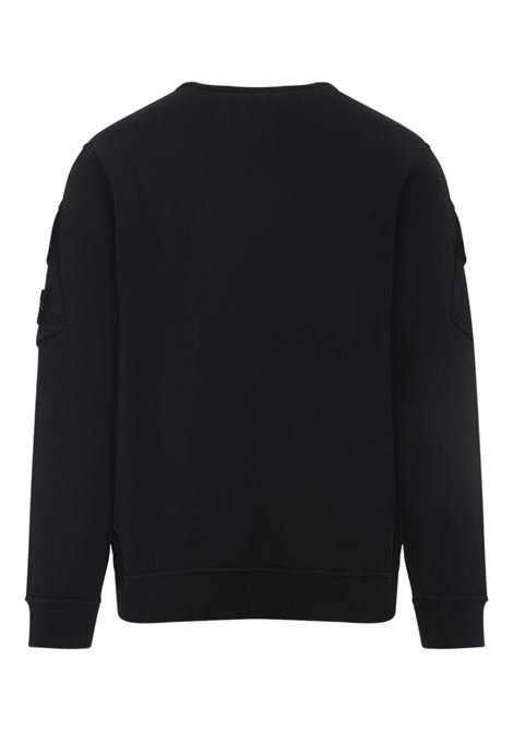 felpa brushed organic cotton fleece uomo nera STONE ISLAND | K2S15 6100008 S0A20V0029